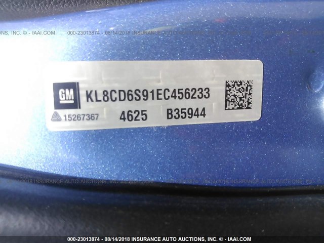 KL8CD6S91EC456233 - 2014 CHEVROLET SPARK 1LT BLUE photo 9