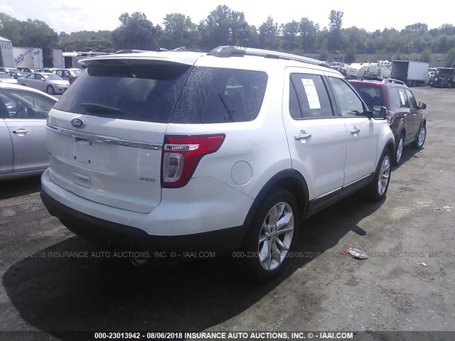 1FM5K8F82DGB04719 - 2013 FORD EXPLORER LIMITED WHITE photo 4