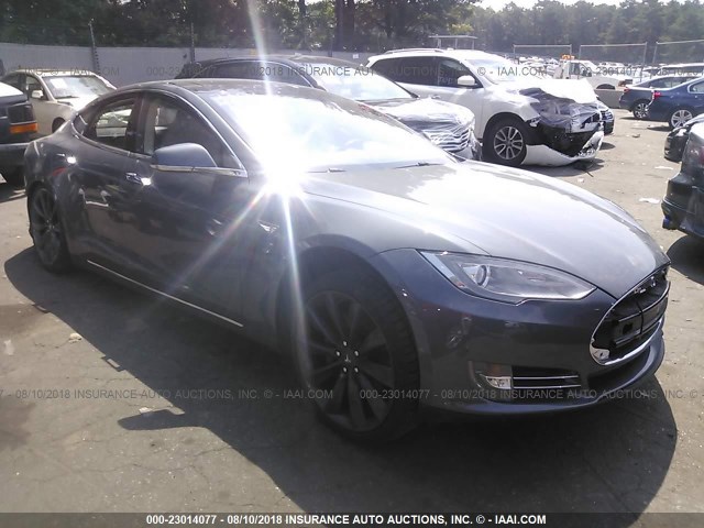 5YJSA1H15EFP28317 - 2014 TESLA MODEL S GRAY photo 1