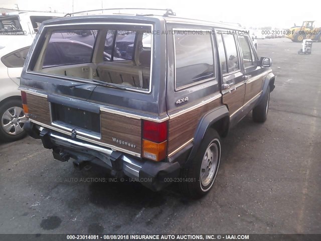 1J4FN78L3KL602468 - 1989 JEEP WAGONEER LIMITED BLUE photo 4