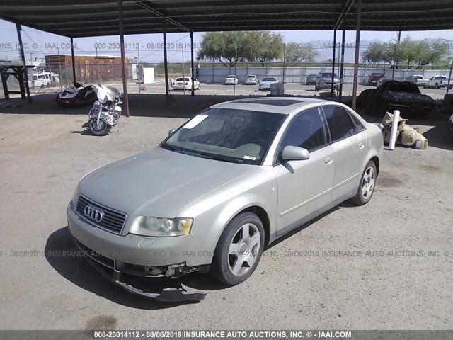 WAUJC68E82A139320 - 2002 AUDI A4 1.8T GOLD photo 2