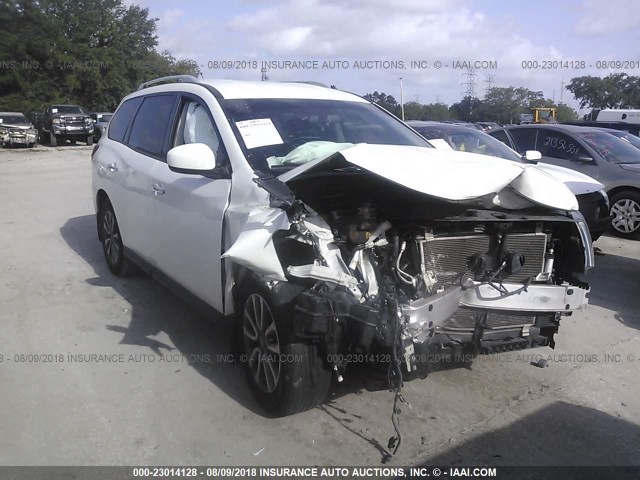 5N1AR2MN6FC677648 - 2015 NISSAN PATHFINDER S/SV/SL/PLATINUM WHITE photo 1