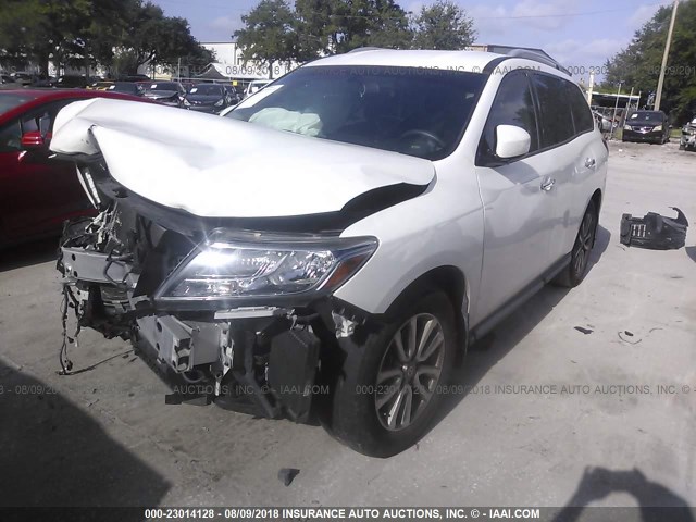 5N1AR2MN6FC677648 - 2015 NISSAN PATHFINDER S/SV/SL/PLATINUM WHITE photo 2