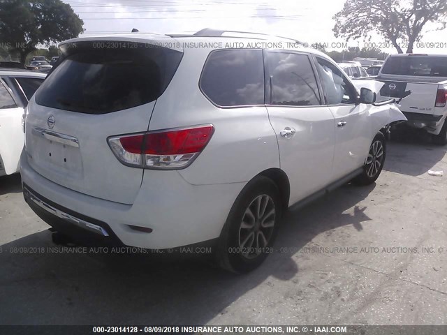 5N1AR2MN6FC677648 - 2015 NISSAN PATHFINDER S/SV/SL/PLATINUM WHITE photo 4