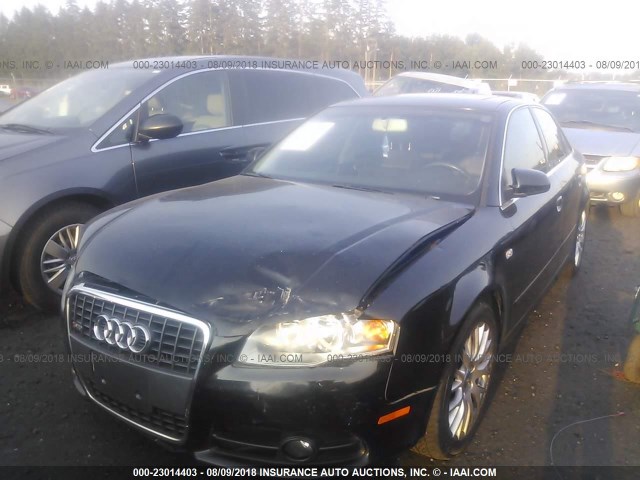 WAUDF78E08A142053 - 2008 AUDI A4 2.0T QUATTRO BLACK photo 2