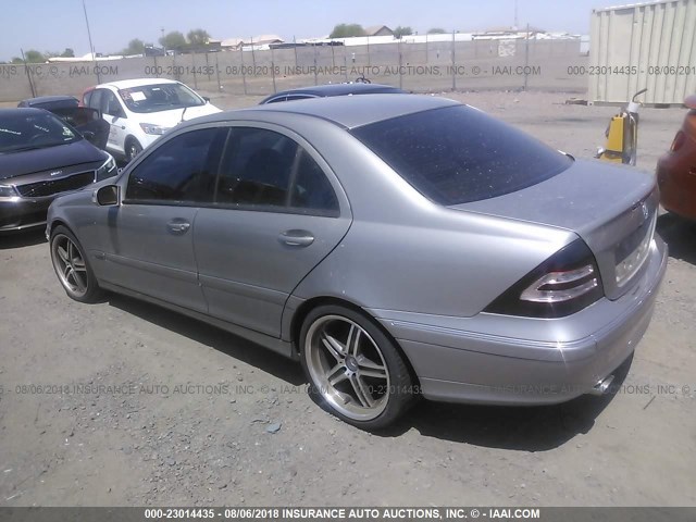 WDBRF40J14A596644 - 2004 MERCEDES-BENZ C 230K SPORT SEDAN SILVER photo 3