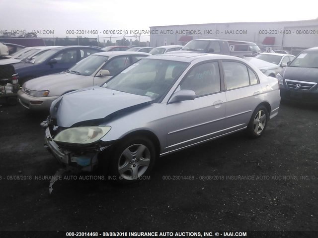 2HGES26845H507271 - 2005 HONDA CIVIC EX SILVER photo 2