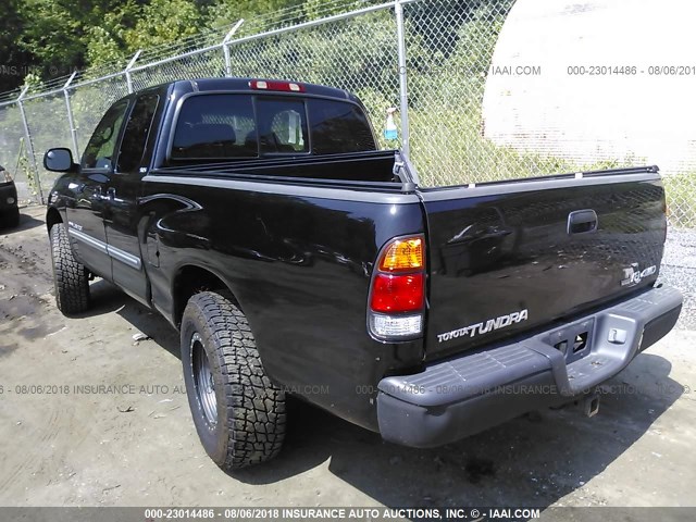 5TBBT44123S390796 - 2003 TOYOTA TUNDRA ACCESS CAB SR5 BLACK photo 3