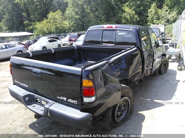 5TBBT44123S390796 - 2003 TOYOTA TUNDRA ACCESS CAB SR5 BLACK photo 4