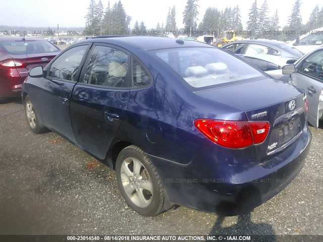 KMHDU46D69U609909 - 2009 HYUNDAI ELANTRA GLS/SE BLUE photo 3