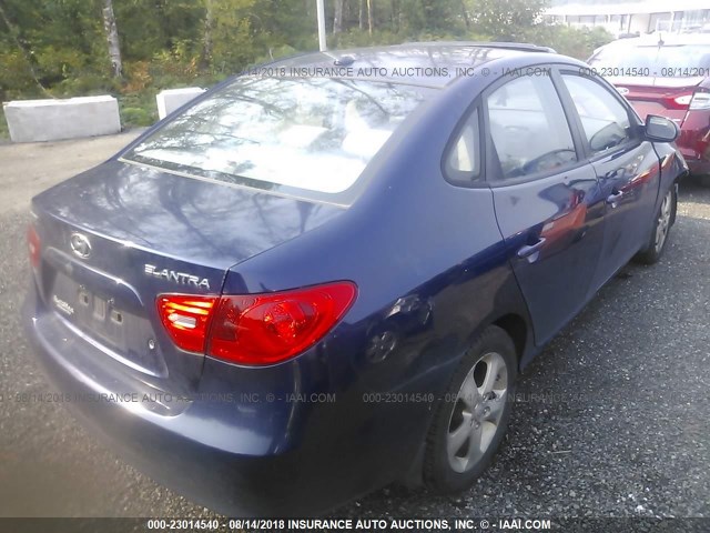 KMHDU46D69U609909 - 2009 HYUNDAI ELANTRA GLS/SE BLUE photo 4