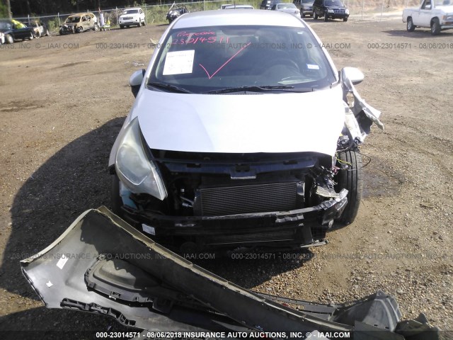 KNADM4A3XD6209848 - 2013 KIA RIO LX SILVER photo 6