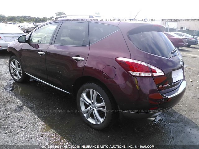 JN8AZ1MW2BW179953 - 2011 NISSAN MURANO S/SL/LE MAROON photo 3