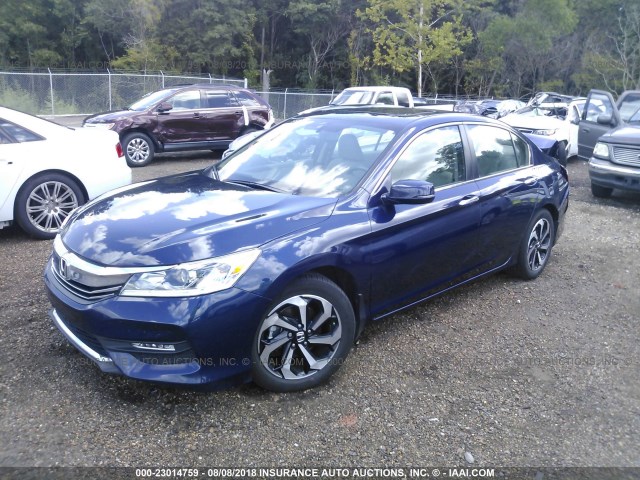 1HGCR2F8XHA200130 - 2017 HONDA ACCORD EXL BLUE photo 2