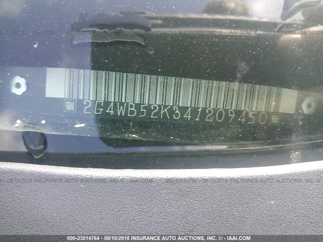 2G4WB52K341209450 - 2004 BUICK REGAL LS BLACK photo 9