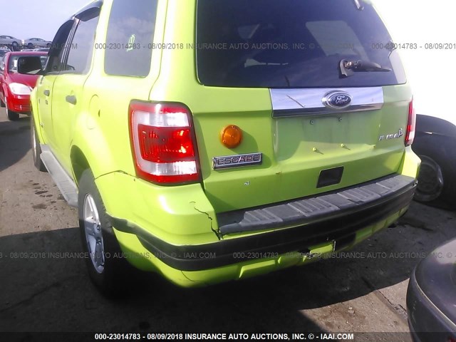 1FMCU4K30AKA36238 - 2010 FORD ESCAPE HYBRID GREEN photo 6