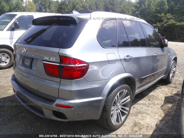 5UXZV8C57D0C15977 - 2013 BMW X5 XDRIVE50I GRAY photo 4