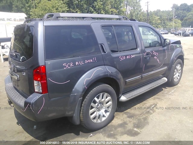 5N1AR1NB8CC624346 - 2012 NISSAN PATHFINDER S/LE/SE GRAY photo 4