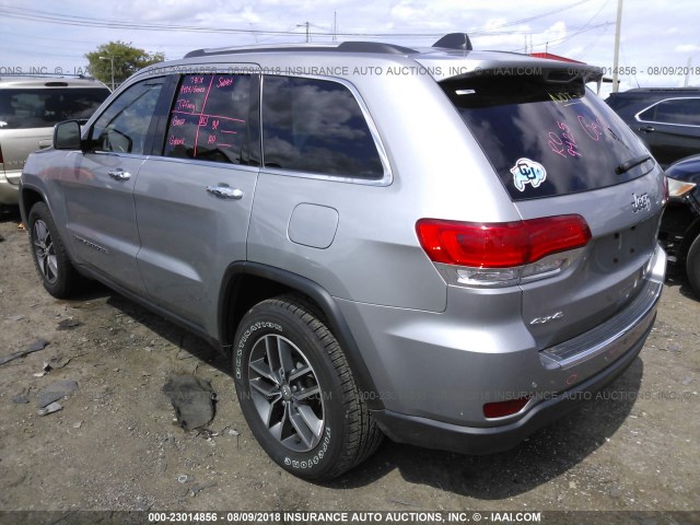 1C4RJFBG0HC899650 - 2017 JEEP GRAND CHEROKEE LIMITED SILVER photo 3