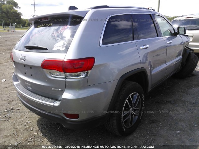 1C4RJFBG0HC899650 - 2017 JEEP GRAND CHEROKEE LIMITED SILVER photo 4