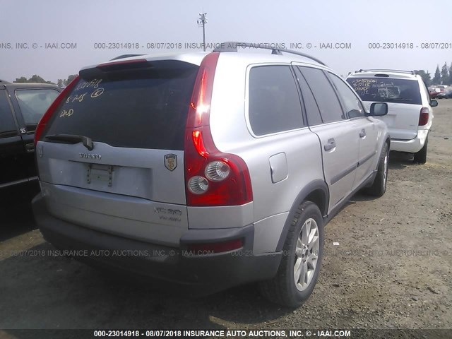 YV1CZ91H441067786 - 2004 VOLVO XC90 T6 SILVER photo 4