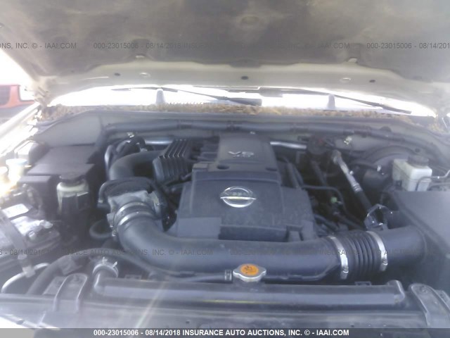 5N1AR18U86C643254 - 2006 NISSAN PATHFINDER LE/SE/XE SILVER photo 10