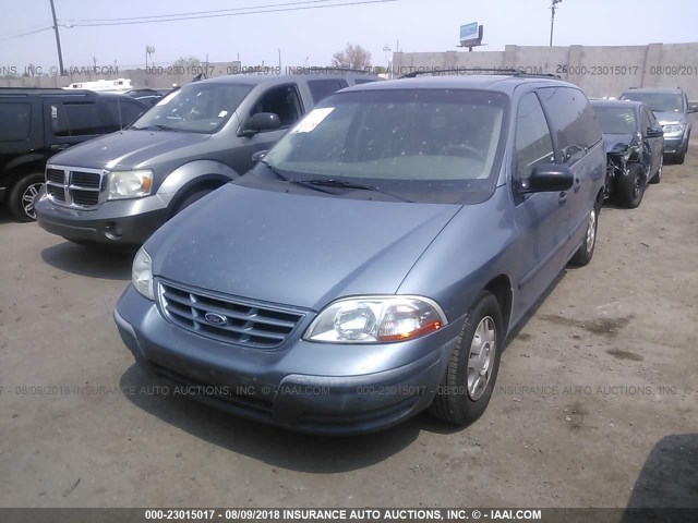 2FMZA5146YBB42264 - 2000 FORD WINDSTAR LX BLUE photo 2