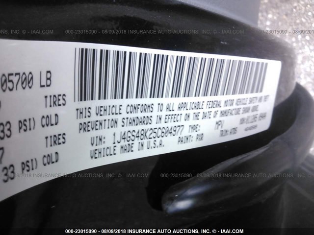 1J4GS48K25C604977 - 2005 JEEP GRAND CHEROKEE LAREDO/COLUMBIA/FREEDOM 黑色 照片 9