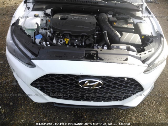 KMHTH6AB1KU005885 - 2019 HYUNDAI VELOSTER TURBO/TURBO R-SPEC/TURBO WHITE photo 10