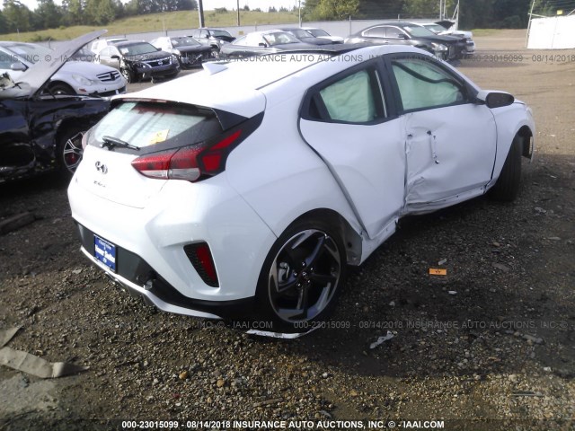 KMHTH6AB1KU005885 - 2019 HYUNDAI VELOSTER TURBO/TURBO R-SPEC/TURBO WHITE photo 4