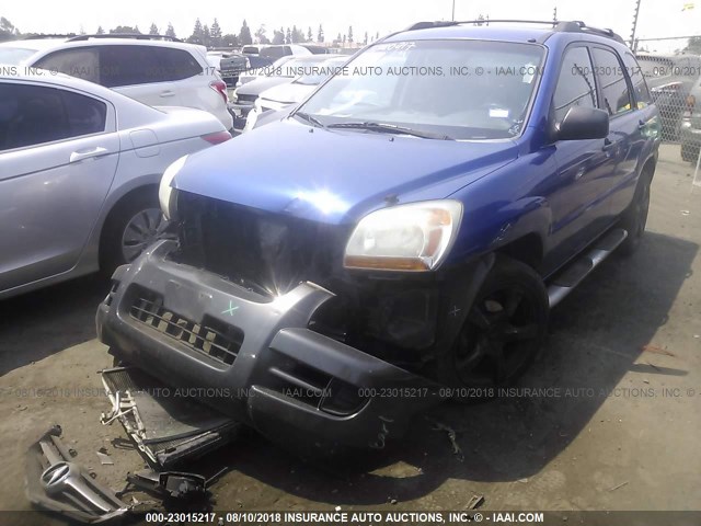 KNDJF724967294848 - 2006 KIA NEW SPORTAGE  BLUE photo 2