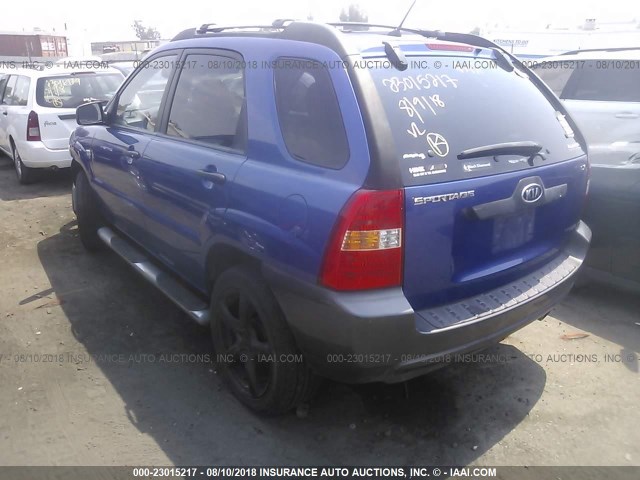 KNDJF724967294848 - 2006 KIA NEW SPORTAGE  BLUE photo 3