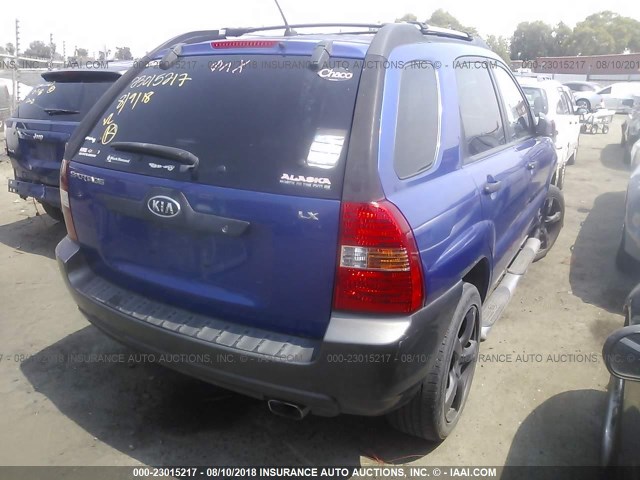 KNDJF724967294848 - 2006 KIA NEW SPORTAGE  BLUE photo 4