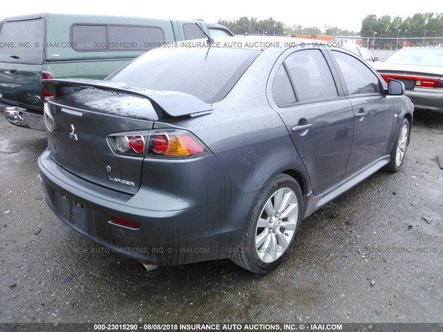 JA32U8FW6BU038656 - 2011 MITSUBISHI LANCER GTS GRAY photo 4