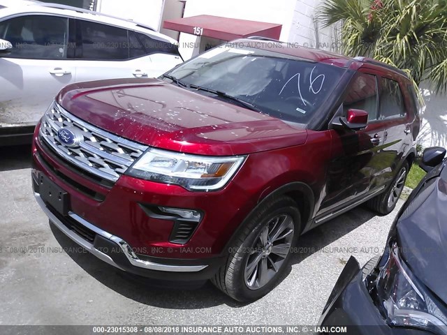 1FM5K7F87JGA85252 - 2018 FORD EXPLORER LIMITED Rot Foto 2