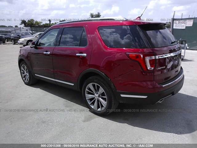 1FM5K7F87JGA85252 - 2018 FORD EXPLORER LIMITED Rot Foto 3