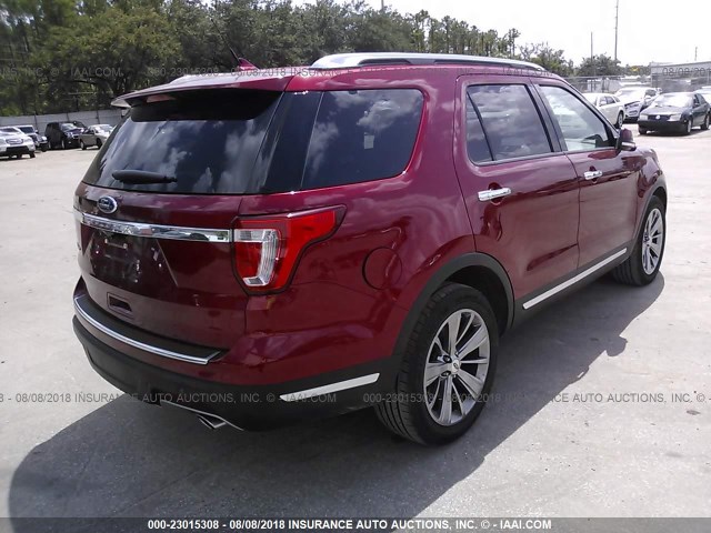 1FM5K7F87JGA85252 - 2018 FORD EXPLORER LIMITED Rot Foto 4