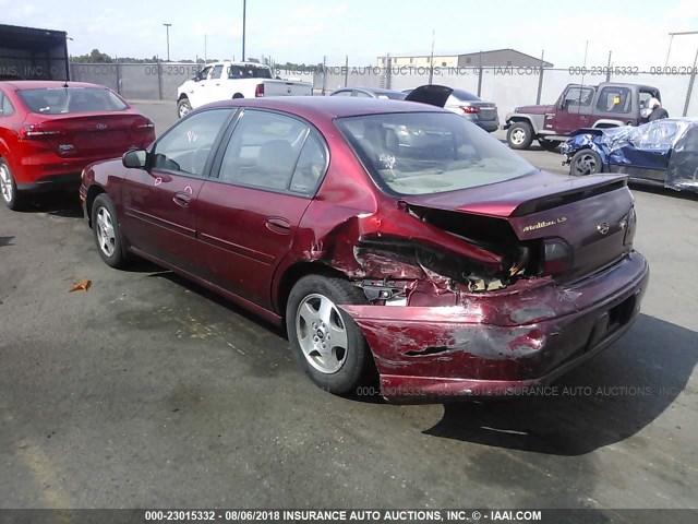 1G1NE52J32M619223 - 2002 CHEVROLET MALIBU LS Tünd qırmızı foto 3