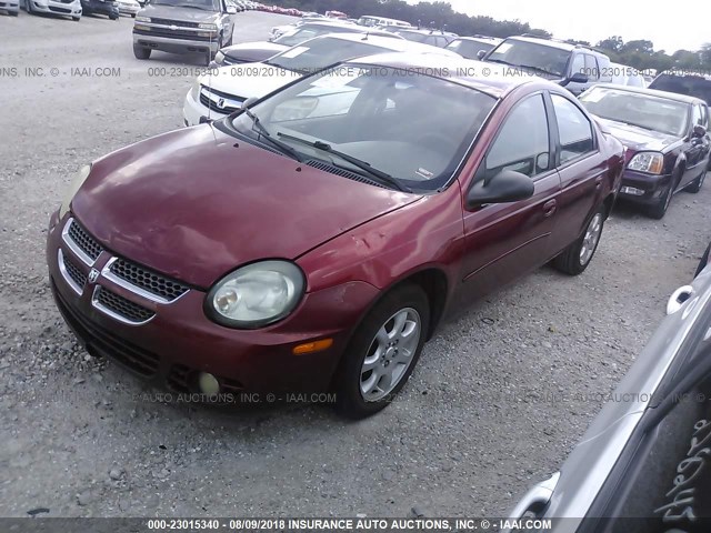 1B3ES56C84D593878 - 2004 DODGE NEON SXT MAROON photo 2