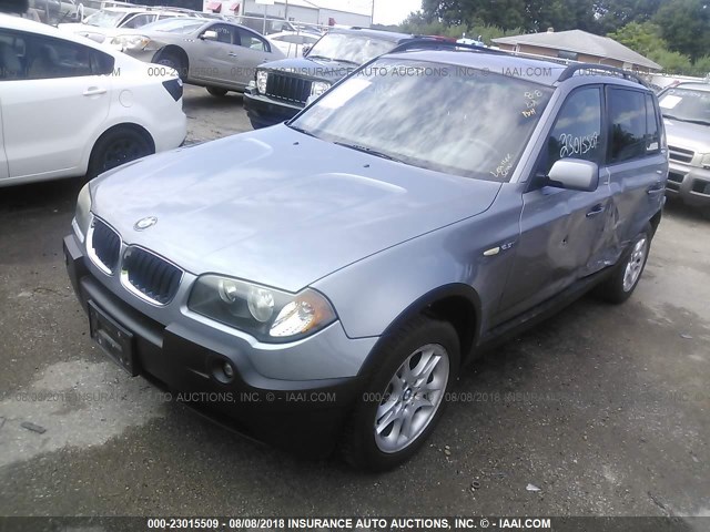 WBXPA73414WC43263 - 2004 BMW X3 2.5I GRAY photo 2