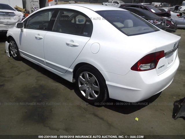 2HGFA16549H309920 - 2009 HONDA CIVIC LX WHITE photo 3