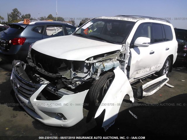 JTJHY7AX4E4156779 - 2014 LEXUS LX 570 WHITE photo 2