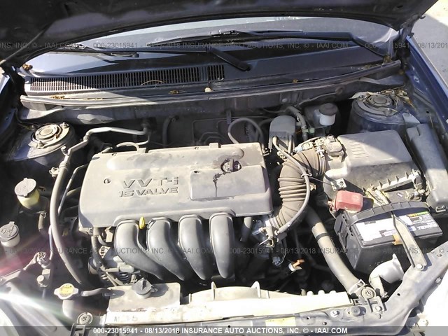 2T1KR32E83C050969 - 2003 TOYOTA COROLLA MATRIX XR BLUE photo 10