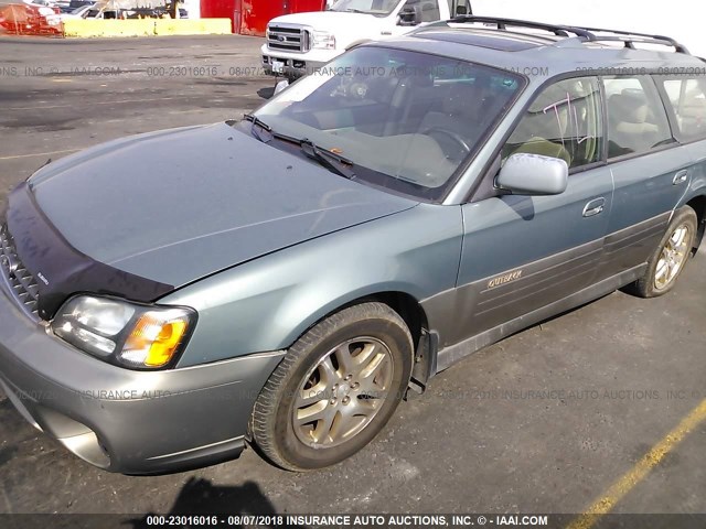 4S3BH686737622975 - 2003 SUBARU LEGACY OUTBACK LIMITED GREEN photo 2