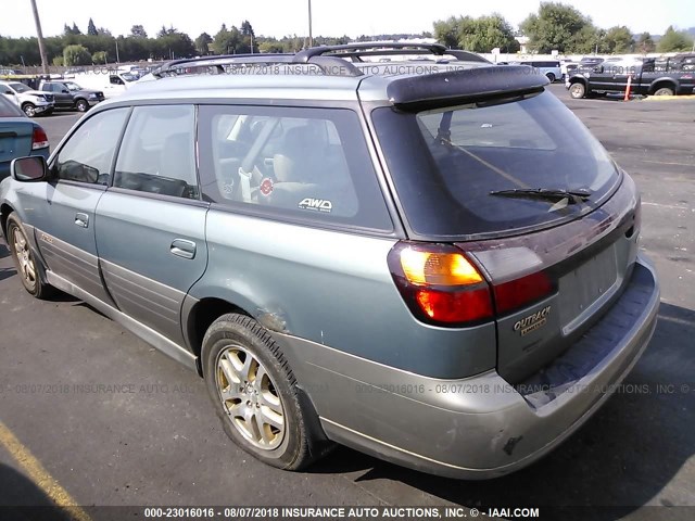 4S3BH686737622975 - 2003 SUBARU LEGACY OUTBACK LIMITED GREEN photo 3