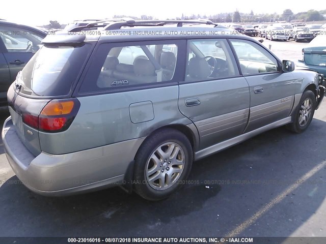 4S3BH686737622975 - 2003 SUBARU LEGACY OUTBACK LIMITED GREEN photo 4