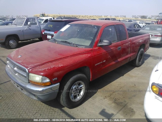 1B7GL22X5YS512333 - 2000 DODGE DAKOTA RED photo 2