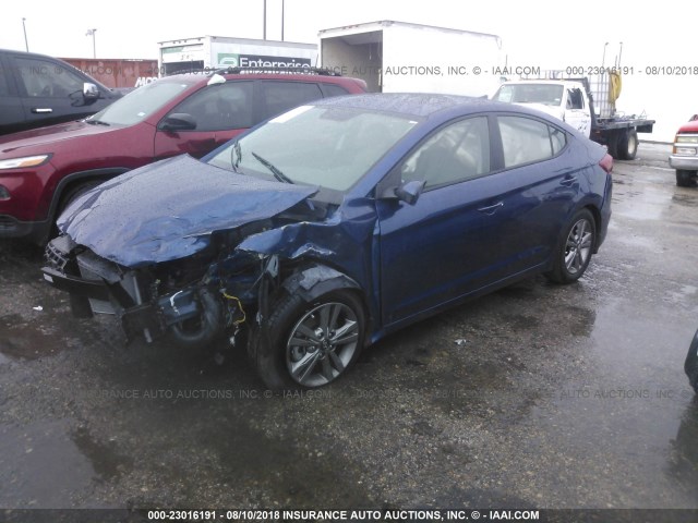 5NPD84LF1JH363302 - 2018 HYUNDAI ELANTRA SEL/VALUE/LIMITED BLUE photo 2