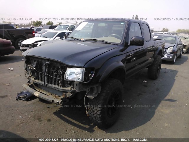 5TEHN72N41Z750377 - 2001 TOYOTA TACOMA DOUBLE CAB BLACK photo 2