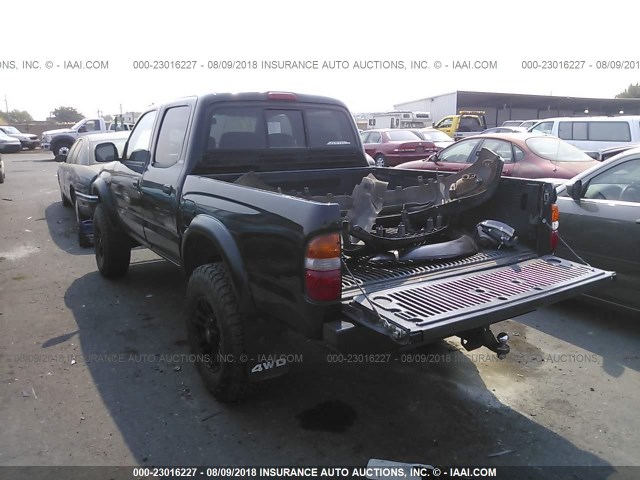 5TEHN72N41Z750377 - 2001 TOYOTA TACOMA DOUBLE CAB BLACK photo 3